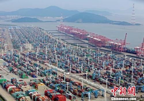 浙江寧波舟山港?！≌掠聺?攝