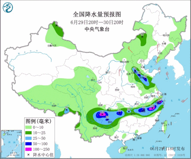 ▲圖為近30天全國降水實況圖。來源：中央氣象臺
